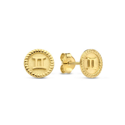 Violet Hamden Venus orecchini a bottone segno zodiacale in argento sterling 925 placcati oro