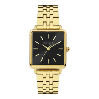 Violet Hamden Dawn Base square ladies watch gold coloured and black