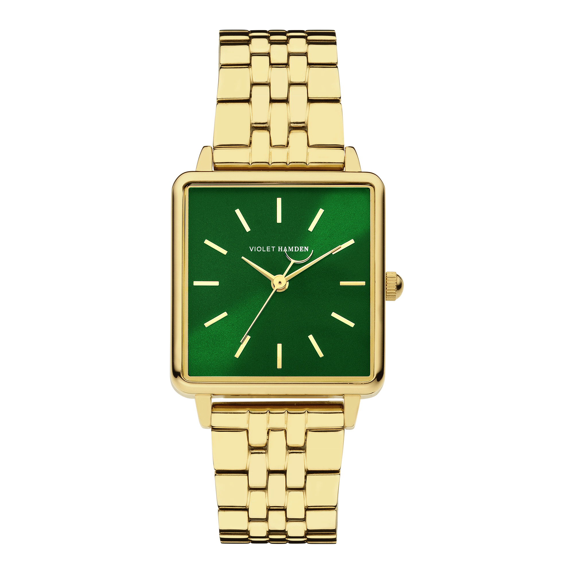 Violet Hamden - square ladies watch gold coloured and green VH09026