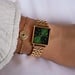 Violet Hamden Dawn Base square ladies watch gold coloured and green