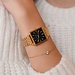 Violet Hamden Dawn square ladies watch gold coloured and black