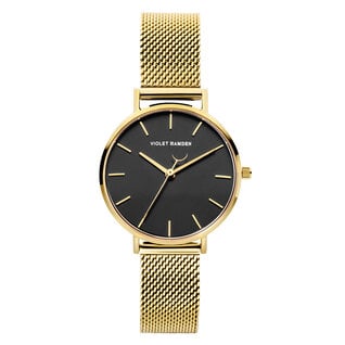 Violet Hamden Day & Night round ladies watch gold and black coloured