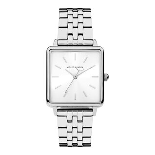 Violet Hamden Dawn Base orologio da donna quadrato color argento e bianco