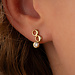 Violet Hamden Luna 925 sterling silver gold plated ear studs with white zirconia stone