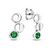 Violet Hamden Luna 925 sterling silver ear studs with green zirconia stone