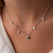 Violet Hamden Luna 925 sterling silver necklace with green zirconia stone