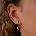 Violet Hamden Luna 925 sterling zilveren gold plated oorhangers met witte zirkonia steen