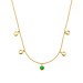 Violet Hamden Luna 925 sterling silver gold plated necklace with green zirconia stone
