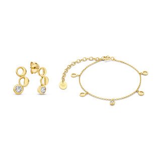 Violet Hamden Violet's Gift 925 sterling silver gold plated bracelet and ear studs gift set