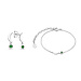 Violet Hamden Violet's Gift 925 sterling silver bracelet and ear studs gift set with green zirconia stones