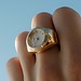 Violet Hamden Sunrise gold coloured watch ring