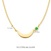 Violet Hamden Luna 925 sterling silver gold plated necklace with green zirconia stone