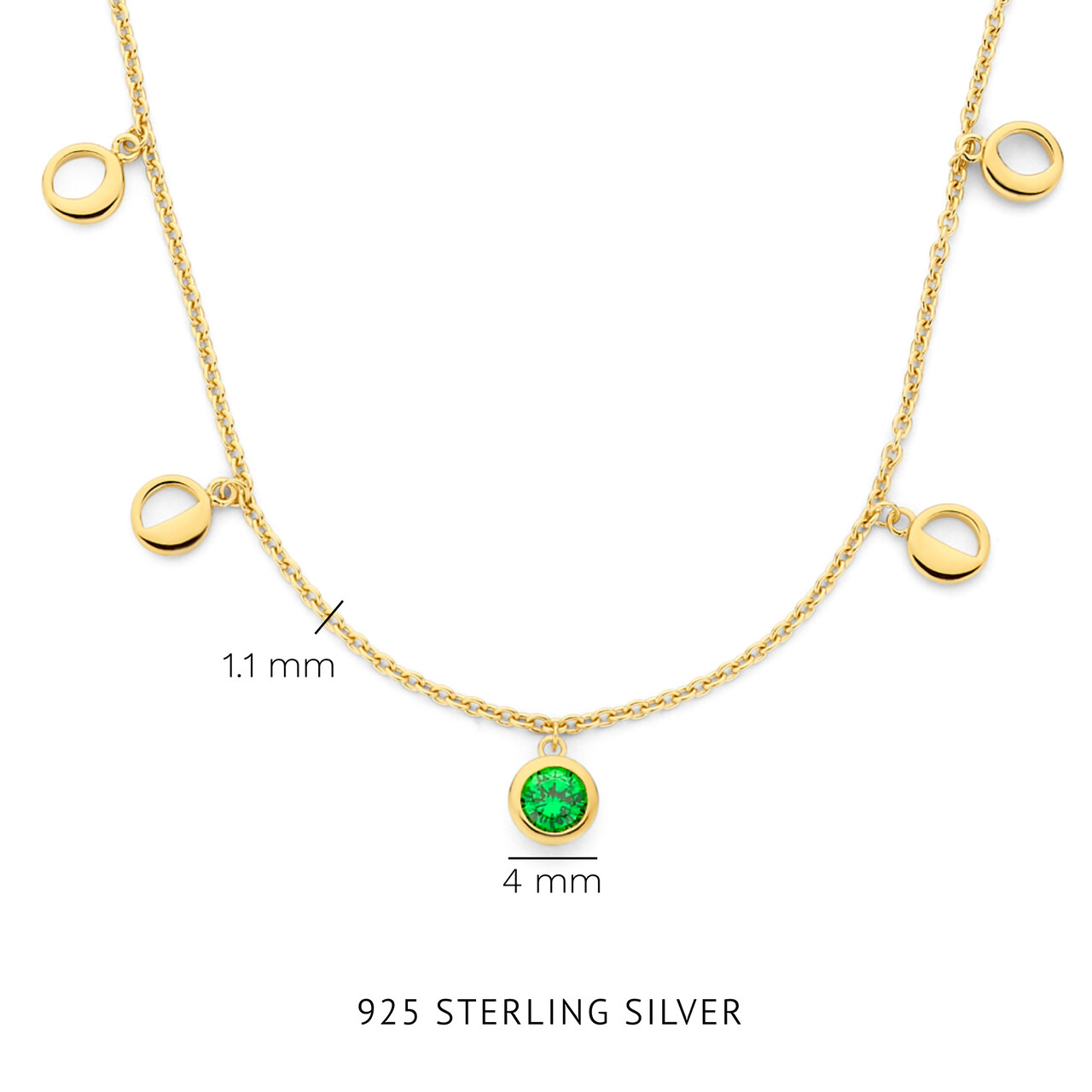 Sterling 925 - Vergoldete Silber Kette Violet Hamden VH340042