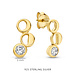 Violet Hamden Luna 925 sterling silver gold plated ear studs with white zirconia stone