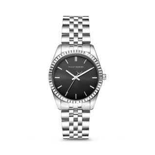 Violet Hamden Sunrise montre ronde pour femme couleur argent et noir