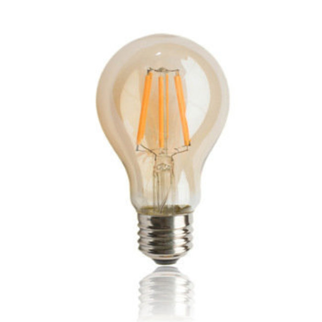 PURPL LED Filament Pære E27 pæreform A60 | 5W Amber dæmpbar erstatter 50W