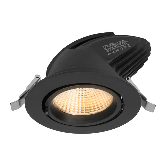 PURPL LED Downlight 20W Sort 3000K Varm hvid Ø125mm Vippbar