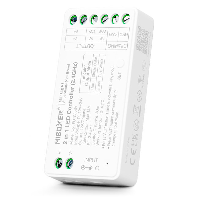 MiBoxer/Mi-Light LED Controller | Enkelt farve & CCT | FUT035S+