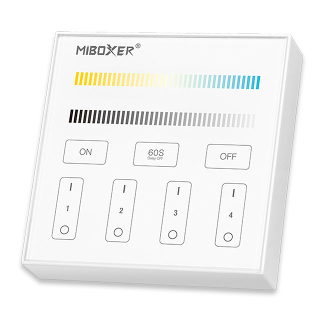 MiBoxer/Mi-Light LED vægcontroller CCT & Dim funktion | 4-Zone | Magnetisk