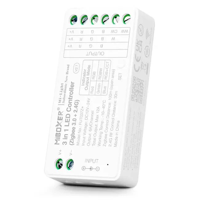 MiBoxer/Mi-Light 3 i 1 LED-controller | RGB+CCT | Zigbee 3.0 + 2.4GHz | FUT037Z+