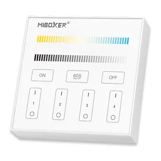 MiBoxer/Mi-Light LED vægcontroller CCT & Dim funktion | 4-Zone | Magnetisk