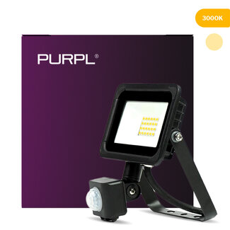 PURPL LED Projektør  med sensor 10W 3000K IP44 sort