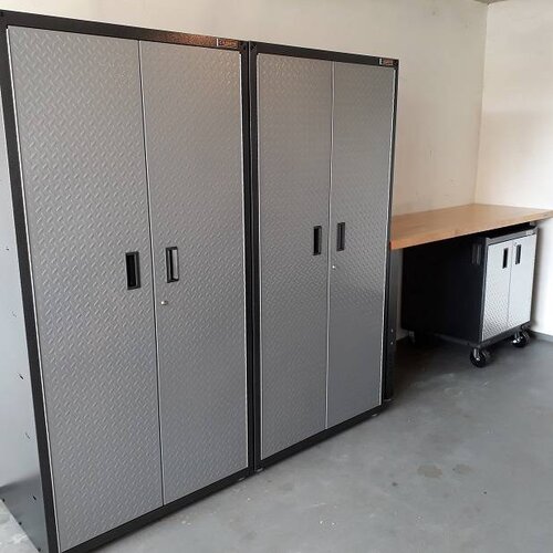 Werkbank met kasten