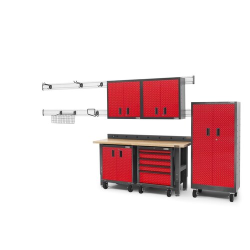 Gladiator® Mobiele Garage-/Werkplaatskast uit de Premier Series Red (168x76x46cm)
