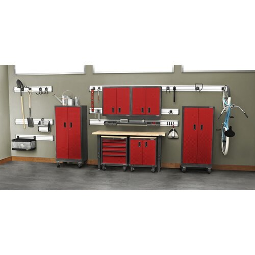 Gladiator® Mobiele Garage-/Werkplaatskast uit de Premier Series Red (168x76x46cm)