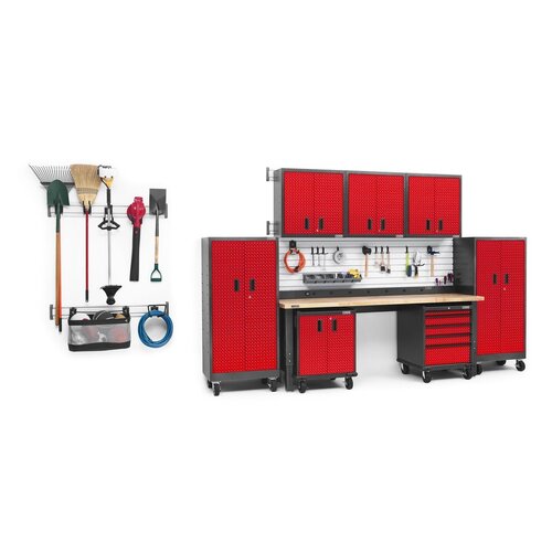 Gladiator® Mobiele Garage-/Werkplaatskast uit de Premier Series Red (168x76x46cm)