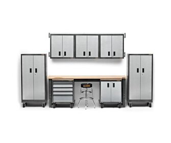 Gladiator® Lange Werkbank (244cm) variabele werkhoogte | Garageworks.nl