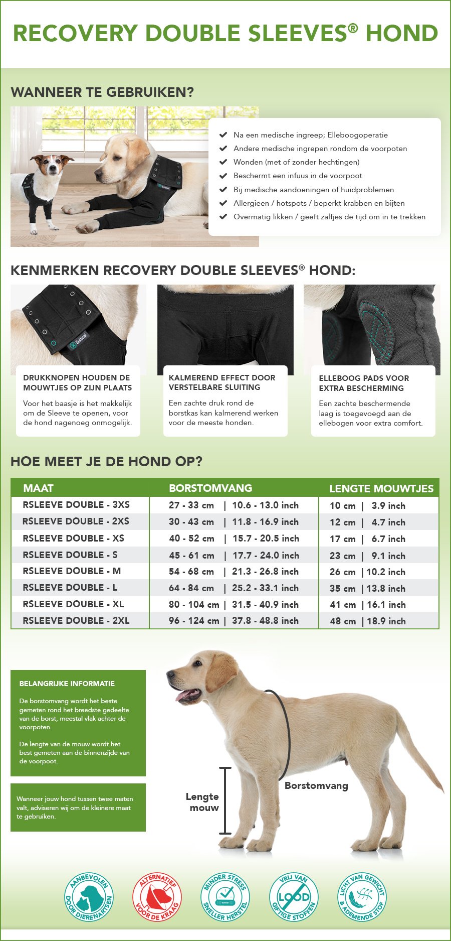 Informatie Recovery Double Sleeves Hond