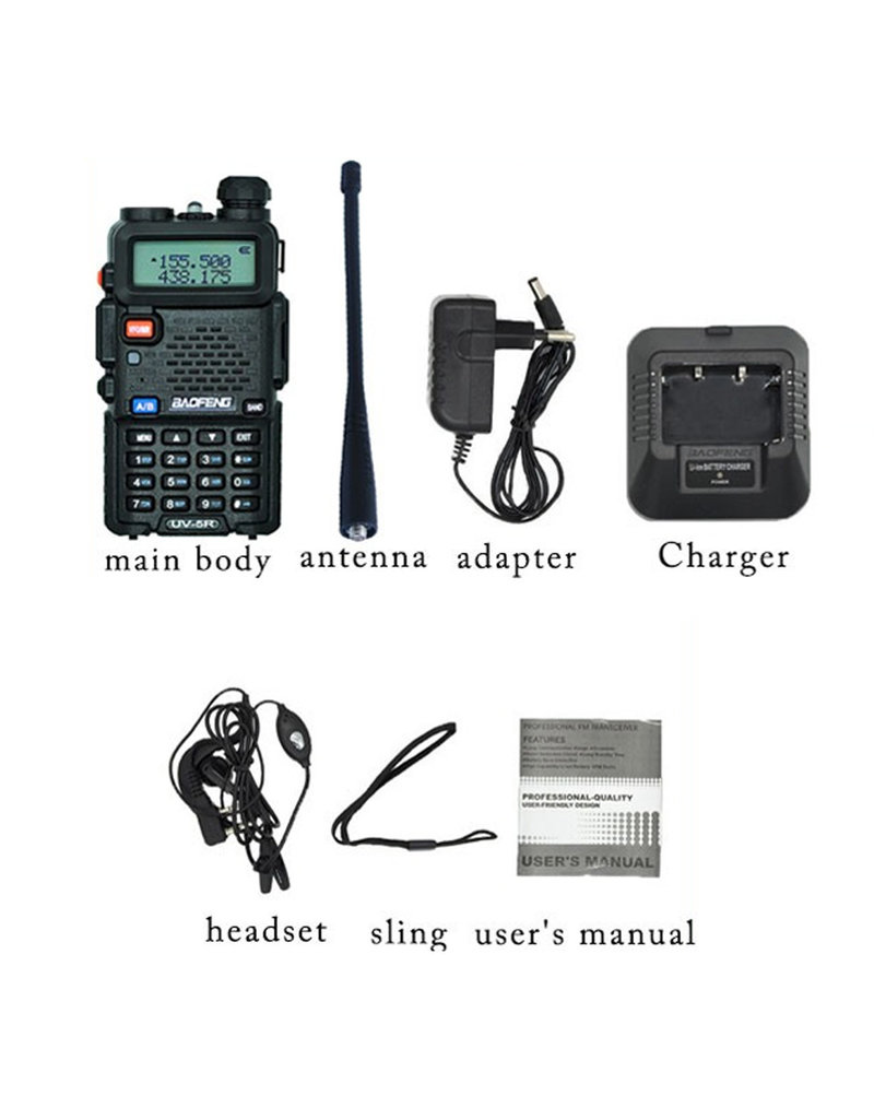 BAOFENG Uv5r Professional Two Way Radio Black