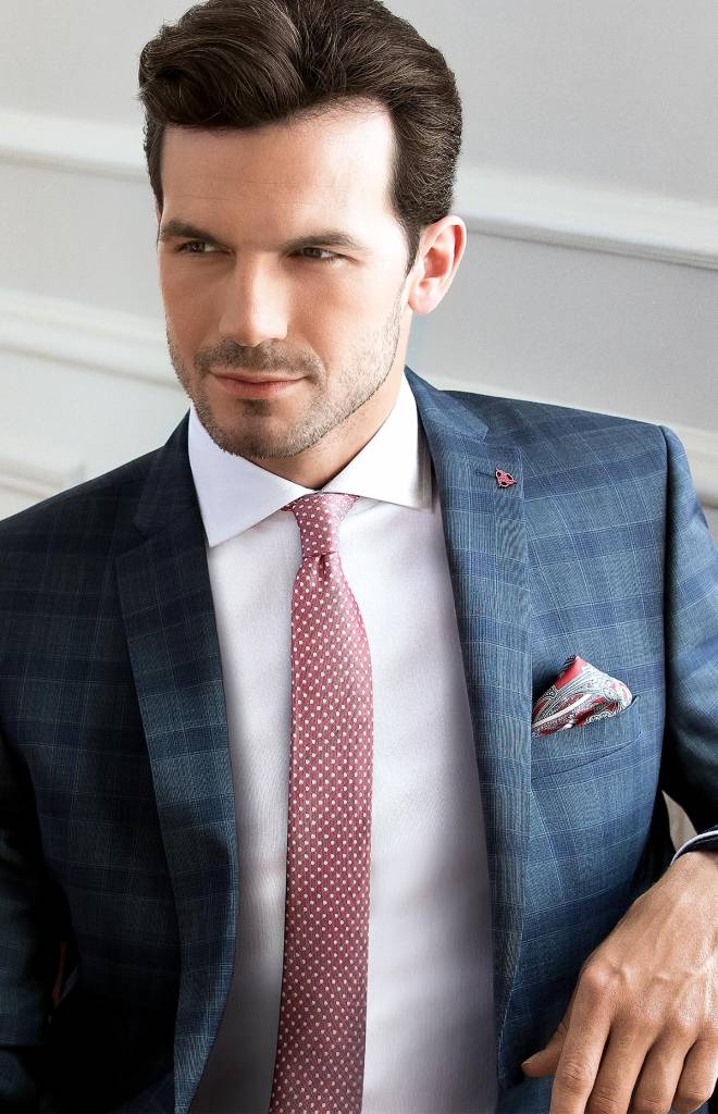 Roy Robson Blue/Charcoal Checked Suit