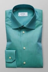 Eton Green Zig Zag Satin Shirt