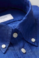 Eton Long Sleeved Blue Linen shirt