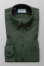 Eton Long Sleeved Green Linen shirt