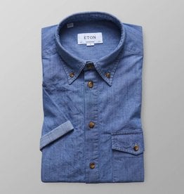 Eton Short sleeve Denim resort collar