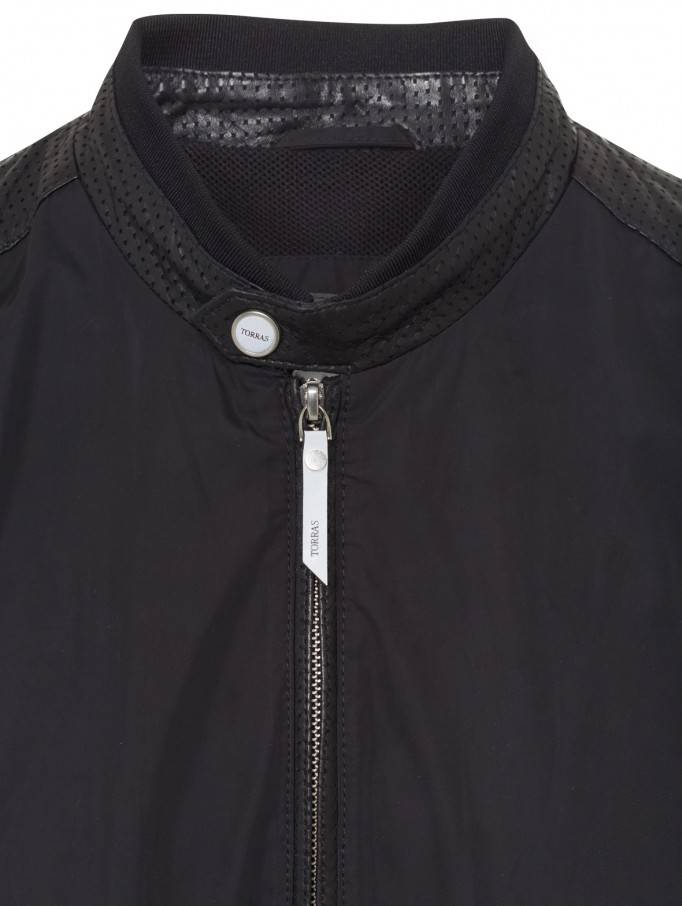 Torras Bomber with Leather Sleeve and trim