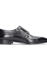 Stemar Black Calf Leather Double Monk