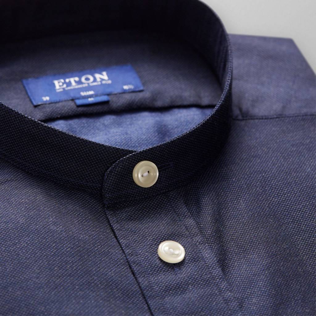 Eton Textured Chambray with Nehru collar