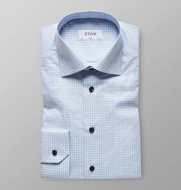 Eton Gingham check poplin with Navy button