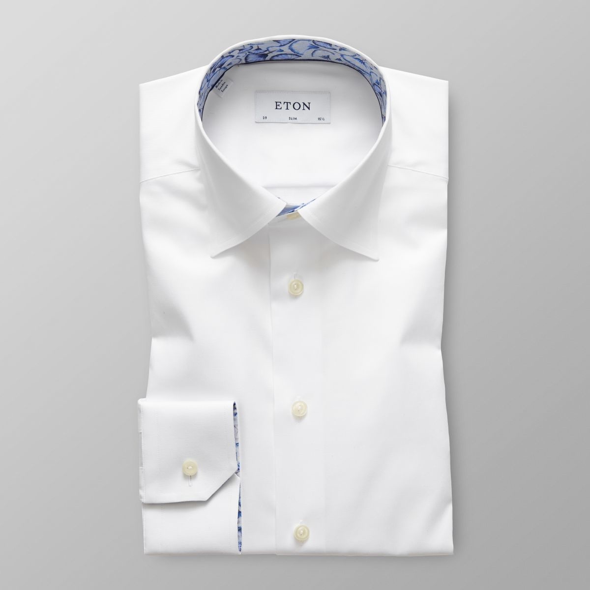 Eton Slim Fit Twill with Dandelion trim