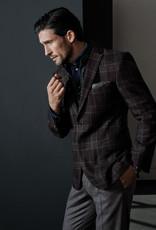 Carl Gross Barberis wool/silk brown check