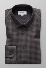 Eton Checked Fine twill with charcoal button