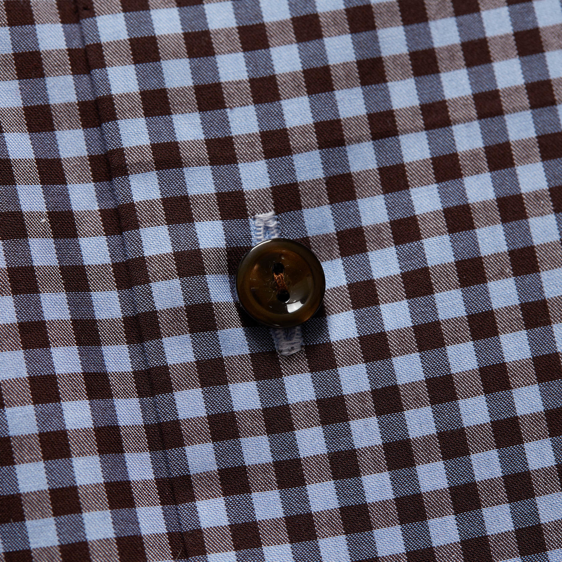 Eton Gingham with button under & contrast button