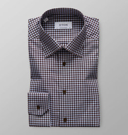 Eton Gingham with button under & contrast button