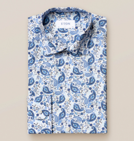 Eton Poplin with Bold Paisley Print