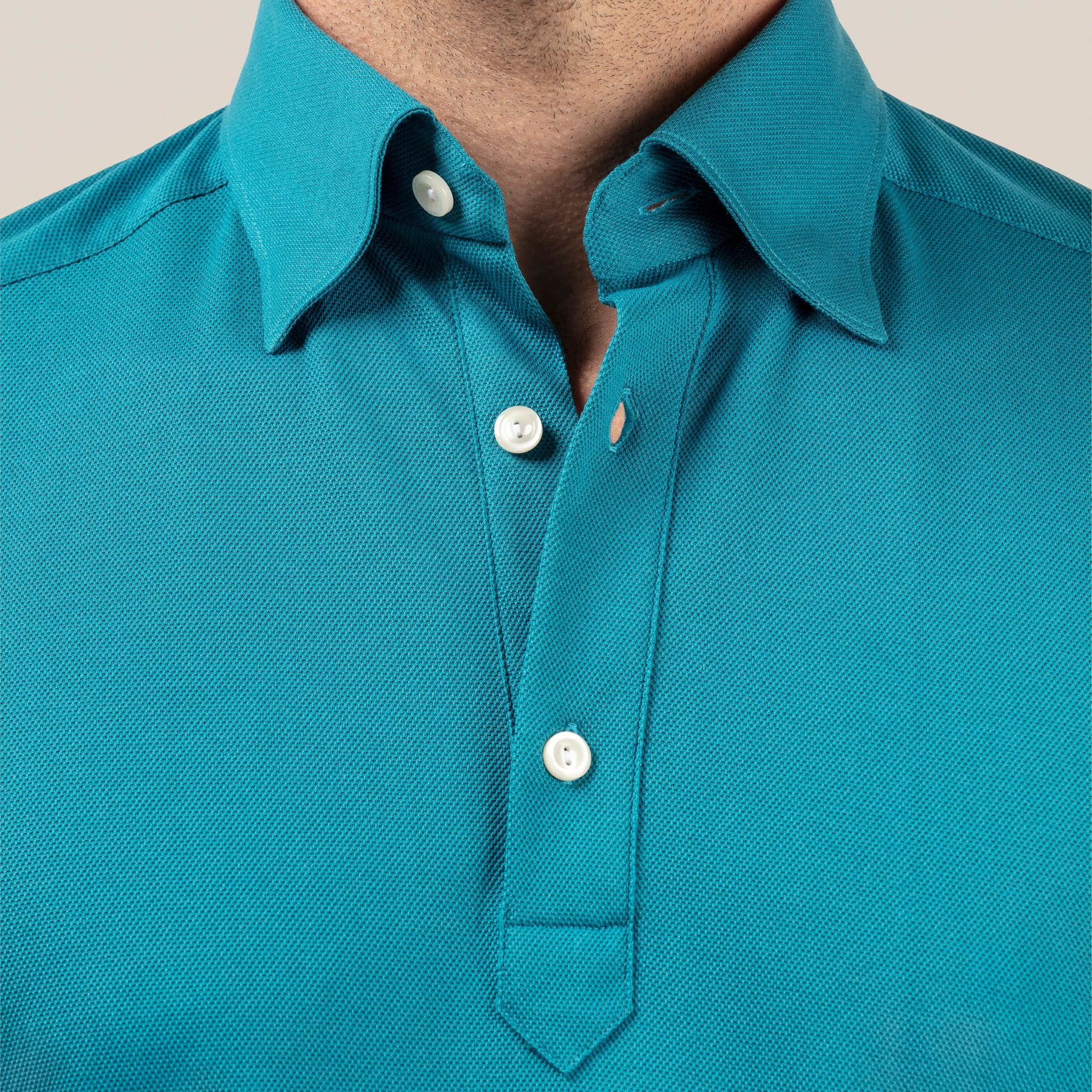 Eton Luxury Pique Button Under Polo Shirt