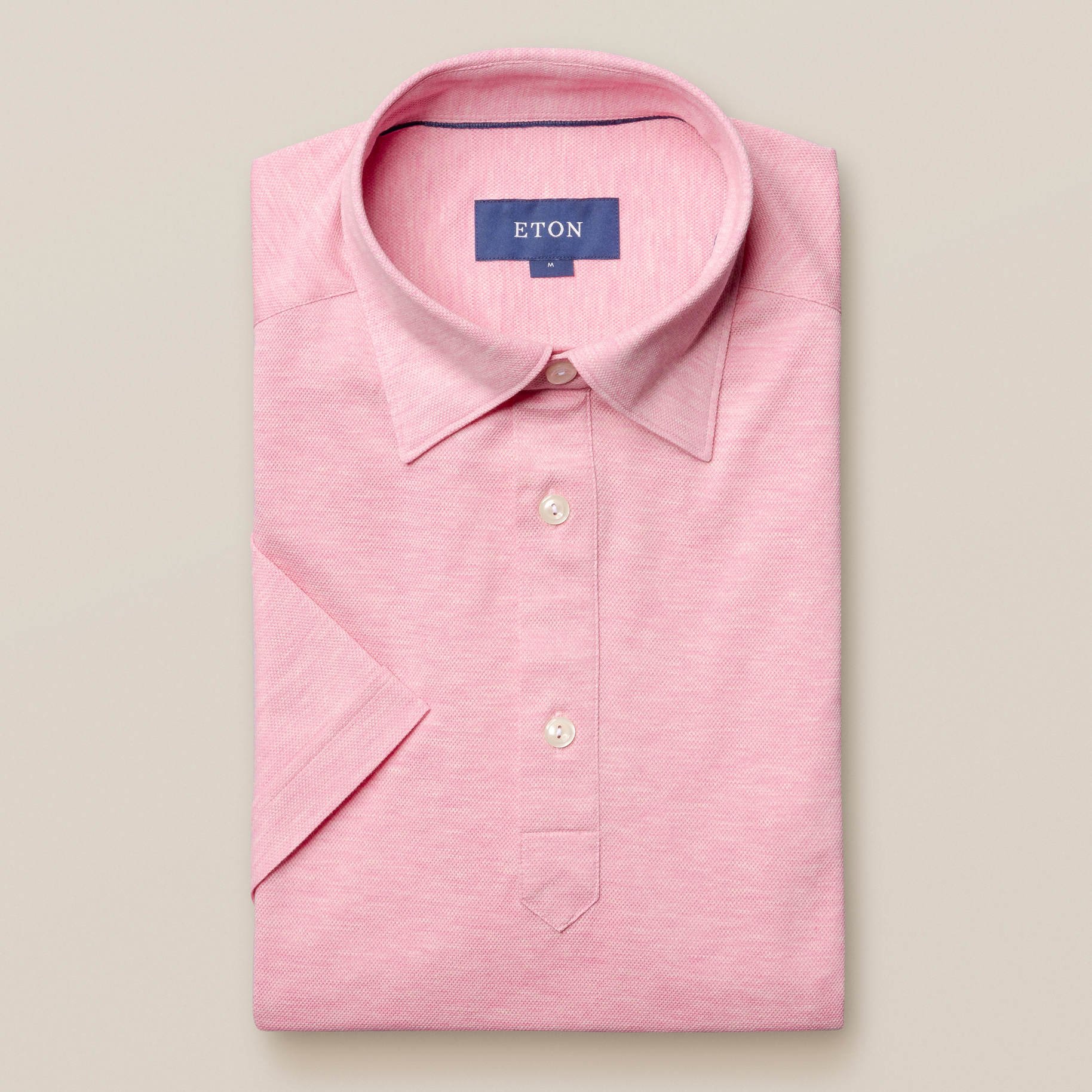 Eton Luxury Pique Button Under Polo Shirt